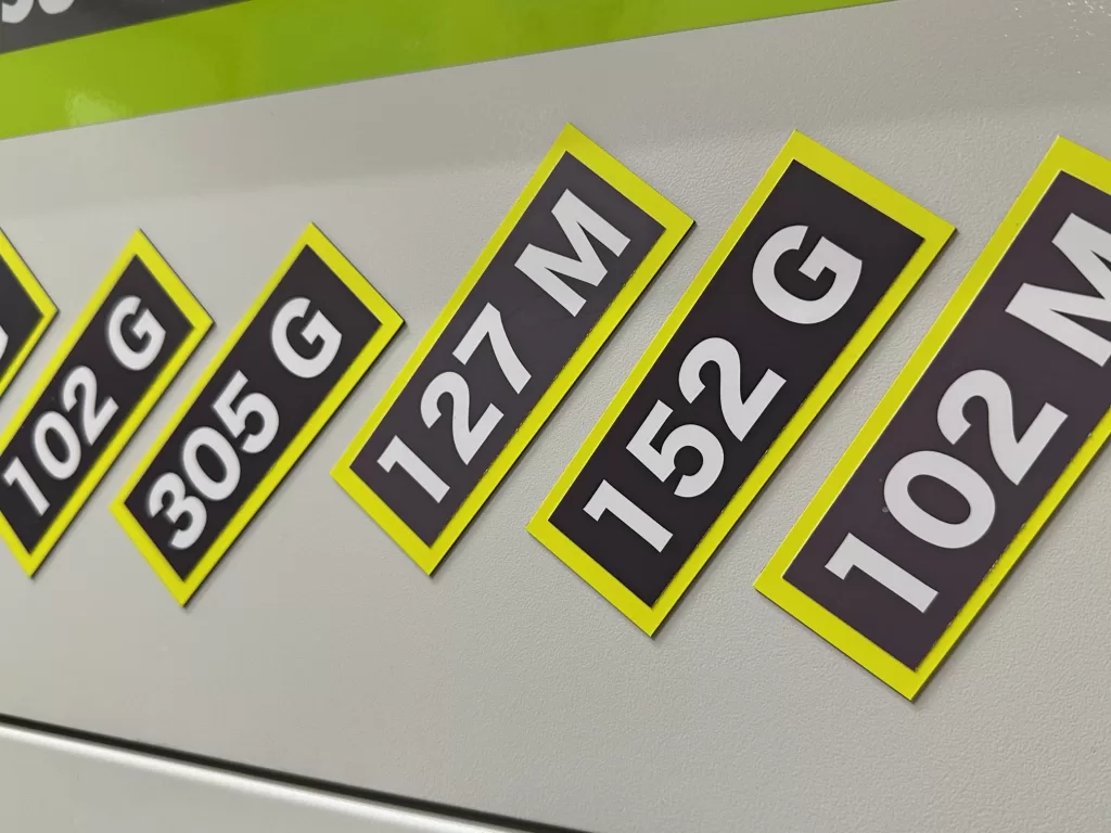 銀塩写真プリンターのサイズマーク