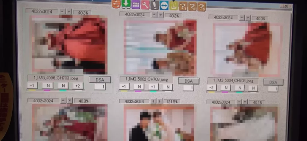 銀塩写真の機械のプリント画面