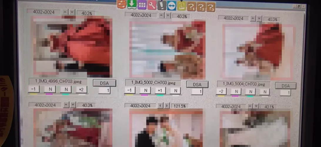 銀塩写真の機械のプリント画面